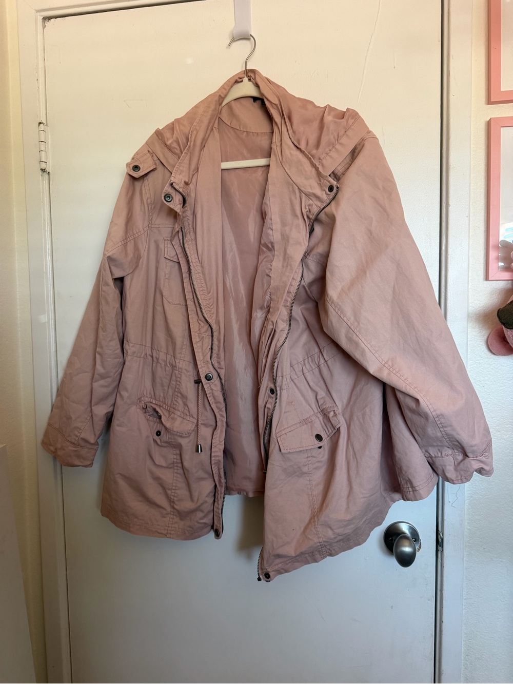 Light Pink Women's Hooded Anorak Jacket